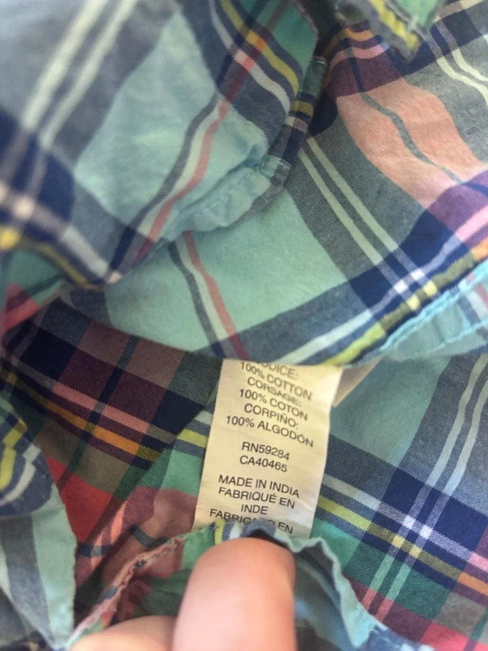 The Children's Place Mint, Navy & Coral Plaid Short-Sleeve Button-Down Shirt